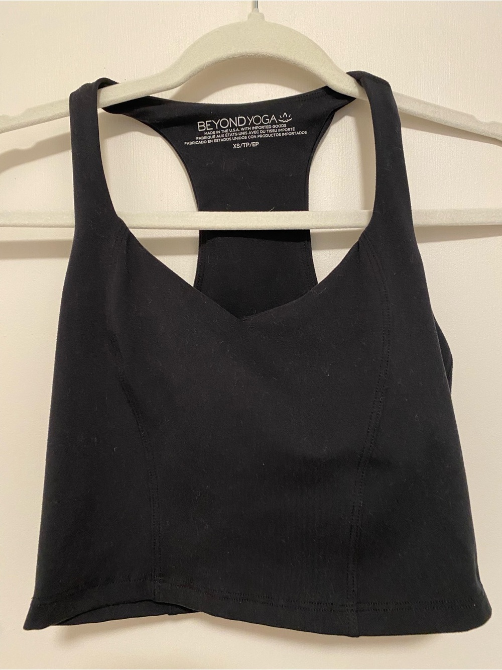 Beyond Yoga Crop Top Black Racerback XS
